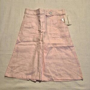 Savannah girls size 6 pink 100% linen colotte pants 2 front pockets, NWT